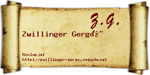 Zwillinger Gergő névjegykártya